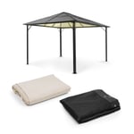 Panthéon Solid Sky Ambient Solar pergola 3x4 m éclairage solaire