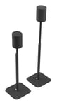 Flexson Essentials Adjustable height Floor Stand for Sonos ERA 100, Twin pack in Black