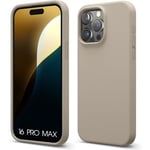 Skyddsskal - BOOLING - iPhone 16 Pro Max - Flytande silikon - Stöttålig - Beige Beige