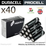 40 DURACELL INDUSTRIAL AA BATTERIES Profissional ALKALINE PROCELL LR6 LONG EXP