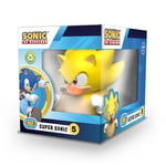 TUBBZ Figurine de Canard en Caoutchouc Vinyle Super Sonic édition en boîte – Produit Officiel Sonic The Hedgehog – TV, Films et Jeux vidéo