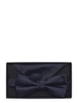 Lindbergh Black Polyester Bow Tie Marinblå