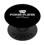 Joueur de poker avec passion Texas Holdem Poker Hands Poker PopSockets PopGrip Adhésif