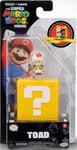 Jakks The Super Mario Bros Movie Mini Figure with Question Block Toad