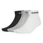 adidas Unisex Non-cushioned Ankle Socks, Black/White/Mgreyh, XL UK