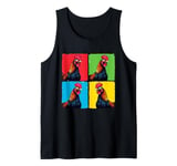 Colorful Cool Chicken Art, Crazy Chicken Rooster Family Tank Top