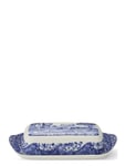 Spode Blue Italian Butter Dish Blå