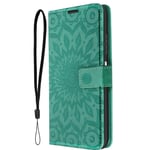 Folio Case for Samsung Galaxy A23 & M23 Wallet and Stand Mandala Flower Green