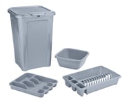 Argos Home 4 Piece Kitchen Bin Set - Grey