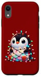 iPhone XR Christmas Penguin with Light Strings Clumsy Cute Entangled Case