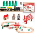 Wooden Train Track Rail Set Railway Xmas Kids Toddler Toys Gift Fit Thomas Brio