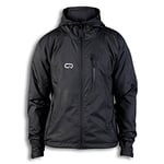 Qube Mens Windbreaker jacket outdoor running jacket (Jet Black, XL)