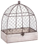 Rayher 46347000 volière décorative, cage à oiseaux en bois & métal, gris/marron