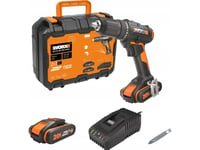 Worx Sladdlös Borrmaskin/Skruvmejsel Worx Wx108 20V 45Nm Led