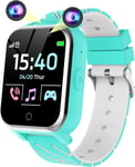 Montre Connectée Enfant- Smartwatch Téléphone Pour Garçons Et Filles Avec Appel Sos 17 Jeu Caméra Musique Calculatrice Réveil-Montre Intelligente Enfants De 4 À 12 Ans (Vert)