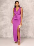 Aidan Mattox by Adrianna Papell Crepe Back Satin Column Maxi Dress, Wild Orchid