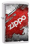 ZIPPO - Design Zippo, Color Image, Chrome Brushed - Briquet tempête, Rechargeable, dans Un boîte Cadeau