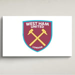 Licensed Décor West Ham United FC Décoration murale en acrylique Motif blason blanc Grand format 130 x 80 cm