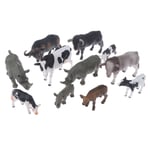 Solid Animal Action Figures Kids Movable Toy Simulation Buffalo 10(black Spot Calf)