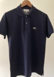 Men's Lacoste Polo Shirt Size 2 (XS) Marine Blue Short Sleeves