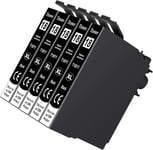 5-Pack 18XL Noir Cartouche d'encre Compatible pour Epson 18 18XL pour Expression Home XP-205 XP-215 XP-225 XP-305 XP-312 XP-315