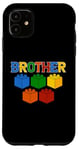 Coque pour iPhone 11 T-shirt humoristique Brother Master Builder Bricks Blocks