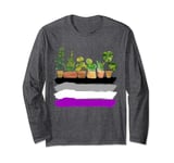 Plants Asexual Flag Subtle LGBT Ace Pride Gardener Gardening Long Sleeve T-Shirt