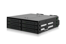 ICY DOCK – 6x 2.5" 9.5mm U.2/U.3 NVMe to 3x SlimSAS in 1x 5.25" bay mobile rack metal black (MB118