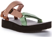 Teva Midform Universal Open Toe Strap Vegan Sandal Brown Green Womens UK 3 - 8