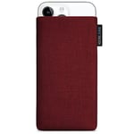 Adore June Classic Bordeaux-Rouge Housse de Protection Compatible avec iPhone 14-15 Plus/iPhone 14-15 Pro Max, Pochette Établie Résistant Textile avec Affichage Nettoyage Effet