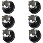 6 X Oven Gas Control Knobs Hob Cooker Switch Chrome Black Silver For World