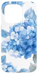 Coque pour iPhone 15 Pro Aquarelle Floral Bleu Hortensias Pretty Blue Floral