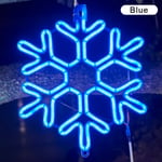 40CM Stor snöflinga String Light Outdoor Snowflake Led Hängande Blue one size