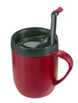 Zyliss E990002 Hot Mug à Piston, Plastique/Silicone, Rouge, Mug Isotherme Cafe/Filtre Pour Café Moulu/Tasse avec Couvercle/Gobelet de Camping, Lave-vaisselle, Garantie de 5 ans