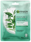 GARNIER MOISTURE + FRESHNESS HYDRATING TISSUE MASK GREEN TEA HYALURONIC ACID