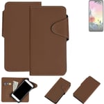 Protective cover for LG Electronics K50S flip case faux leather brown mobile pho