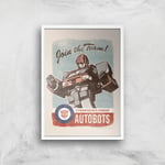 Transformers Join The Team Art Print - A3 - White Frame