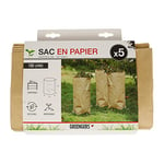 Greengers - Sacs à déchets de jardin, Jardin - Lot de 5 sacs à déchets verts en papier compostable 100L, Sac à déchets de jardin 100L, Sac jardinage 100L - 5 Sacs - Sacs bio dégradable - ø45 x H80cm