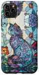 Coque pour iPhone 11 Pro Max Selkirk Rex Cat Curly Hair Stained Art Effect Stain Floral