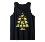 Tennis Sports Lover Xmas Lights Tennis Ball Christmas Tree Tank Top