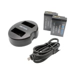 Battery x2 LP-E17 1250mAh Battery & LC-E17E type USB Dual Charger for Canon