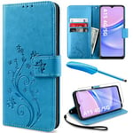 YIRSUR for Samsung Galaxy A15 Case with Screen Protector and Touch pen, Leather Flip Wallet Women Men Case Magnetic Closure Cover with Card Slots and Kickstand for Galaxy A15 5G/4G Phone Cover Blue