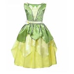 Drömprinsessan Tiana Girls Fancy Dress And The Frog Kid Kostym Halloween S_y - 130cm