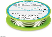 Felder Löttechnik ISO-Core Clear SAC305 Étain à souder bobine Sn96,5Ag3Cu0,5 0.100 kg 0.5 mm