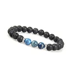 GD GOOD.designs EST. 2015 Bracelet de perles de chakra en pierre de lave pour hommes - Bracelet en pierre naturelle avec perles de lave noires I UnisizBude Bracelet énergétique hommes