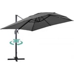 Parasol déporté 3x4m en aluminium gris anthracite