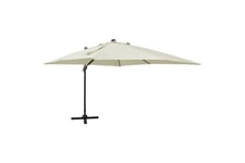 Riippuva aurinkovarjo tangolla ja LED-valoilla hiekka 300 cm -