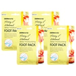 4 x DermaV10 Honey & Almond Deep Moisturising Foot Packs - 4 PACK