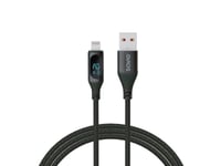 Savio Usb - Lightning Cable With Display Cl-173 1 M Black, 1 M, Lightning, Usb A, Hane/Hona, Hane/Hona, Svart