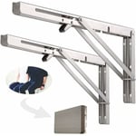 Gabrielle - tagère Murale Pliante de 500 mm, Support de Pliant en Acier inoxydable 304 pour établi, Équerre pliante Support, Equerre pour Etagere